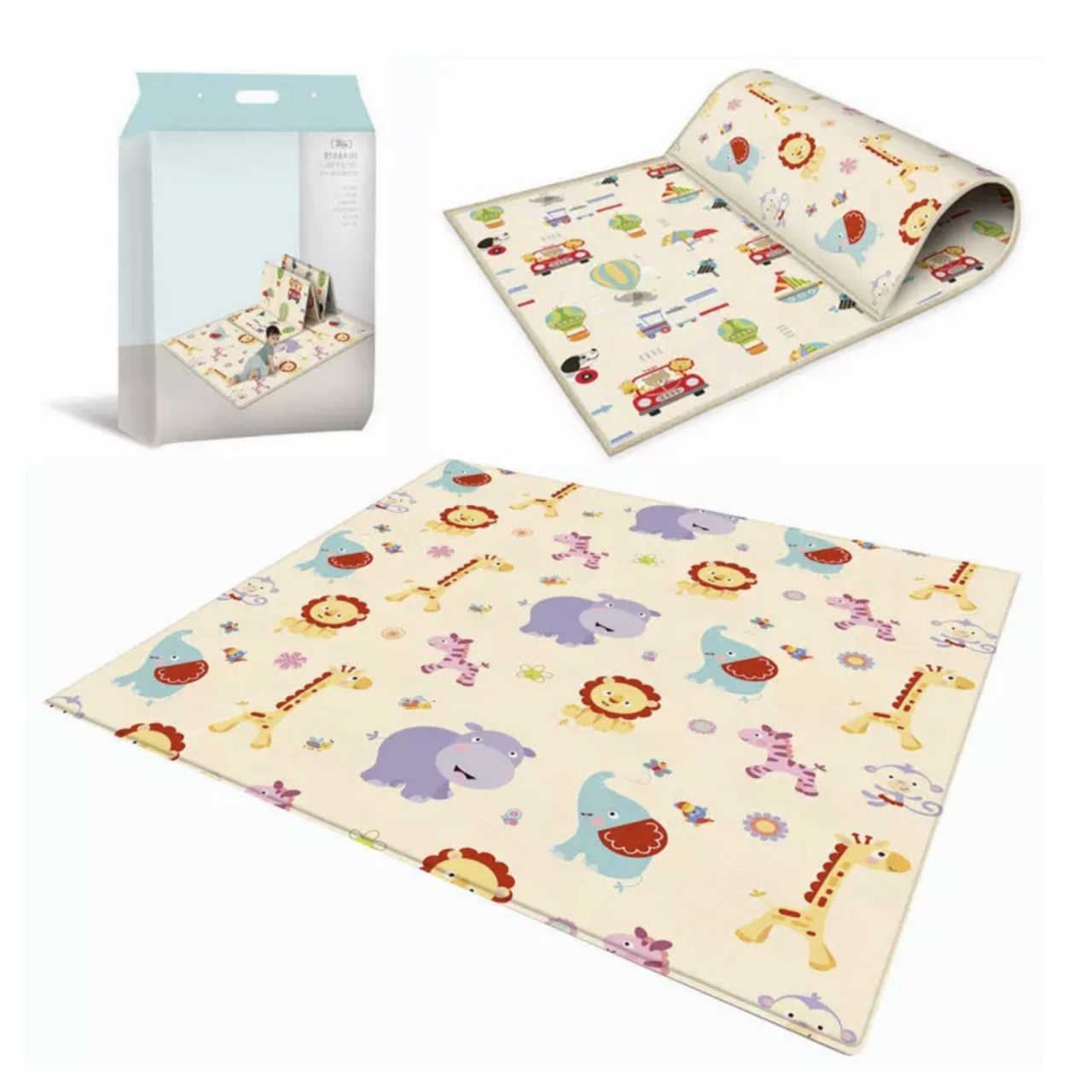 Covor Termoizolant Gros, Happy Jungle, 200 x 180 x 1 cm, cu Doua Fete - 2 | YEO