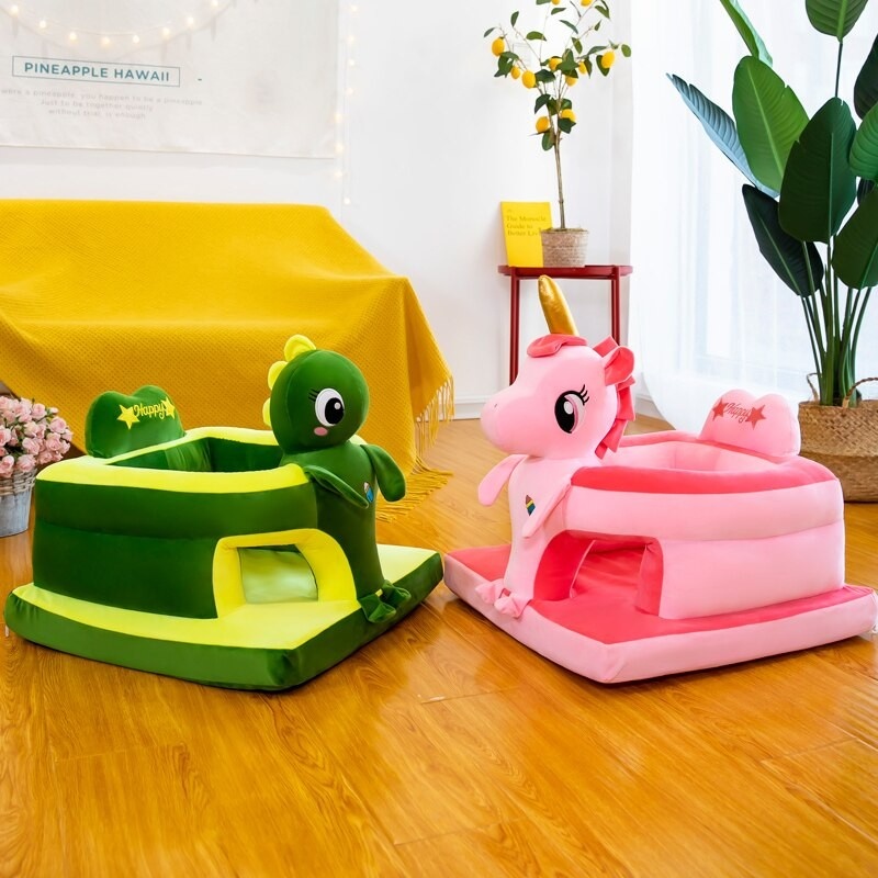 Fotoliu de sustinere bebe, din plus, cu placa de burete - dino verde - 2 | YEO