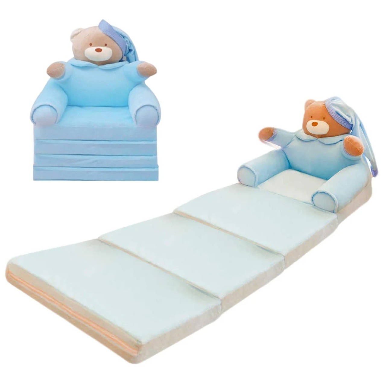 Fotoliu Urs Bleu, cu 4 placi, Extensibil la 150 cm - 4 | YEO