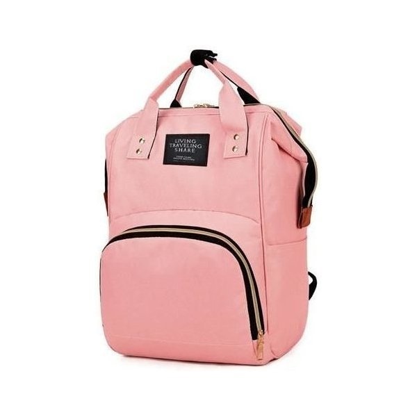 Geanta rucsac Living Share pentru mamicile de bebelusi, roz