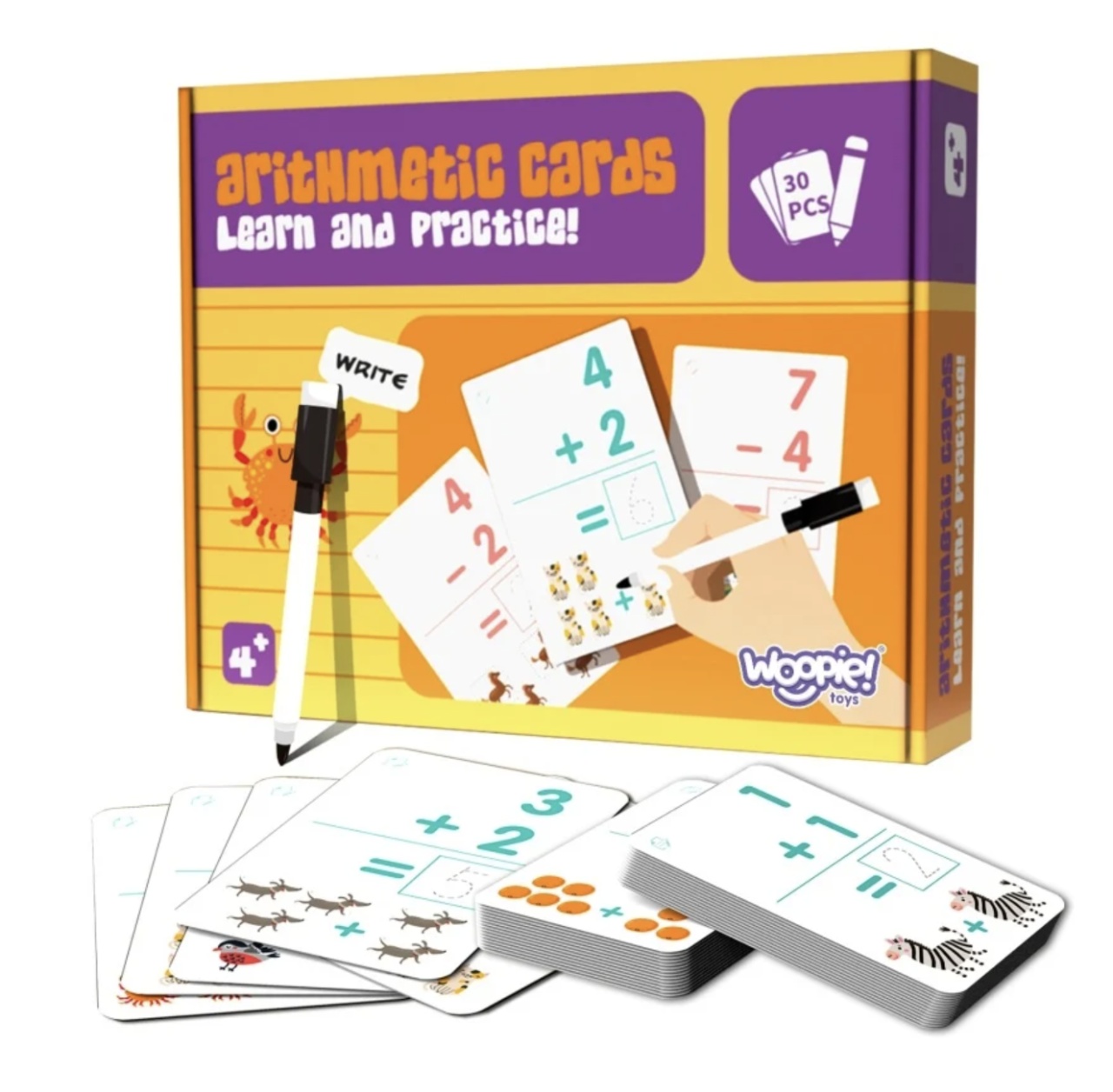 Joc educativ exersare calcule, cu 30 de planse reutilizabile, 4 ani+ - 1 | YEO