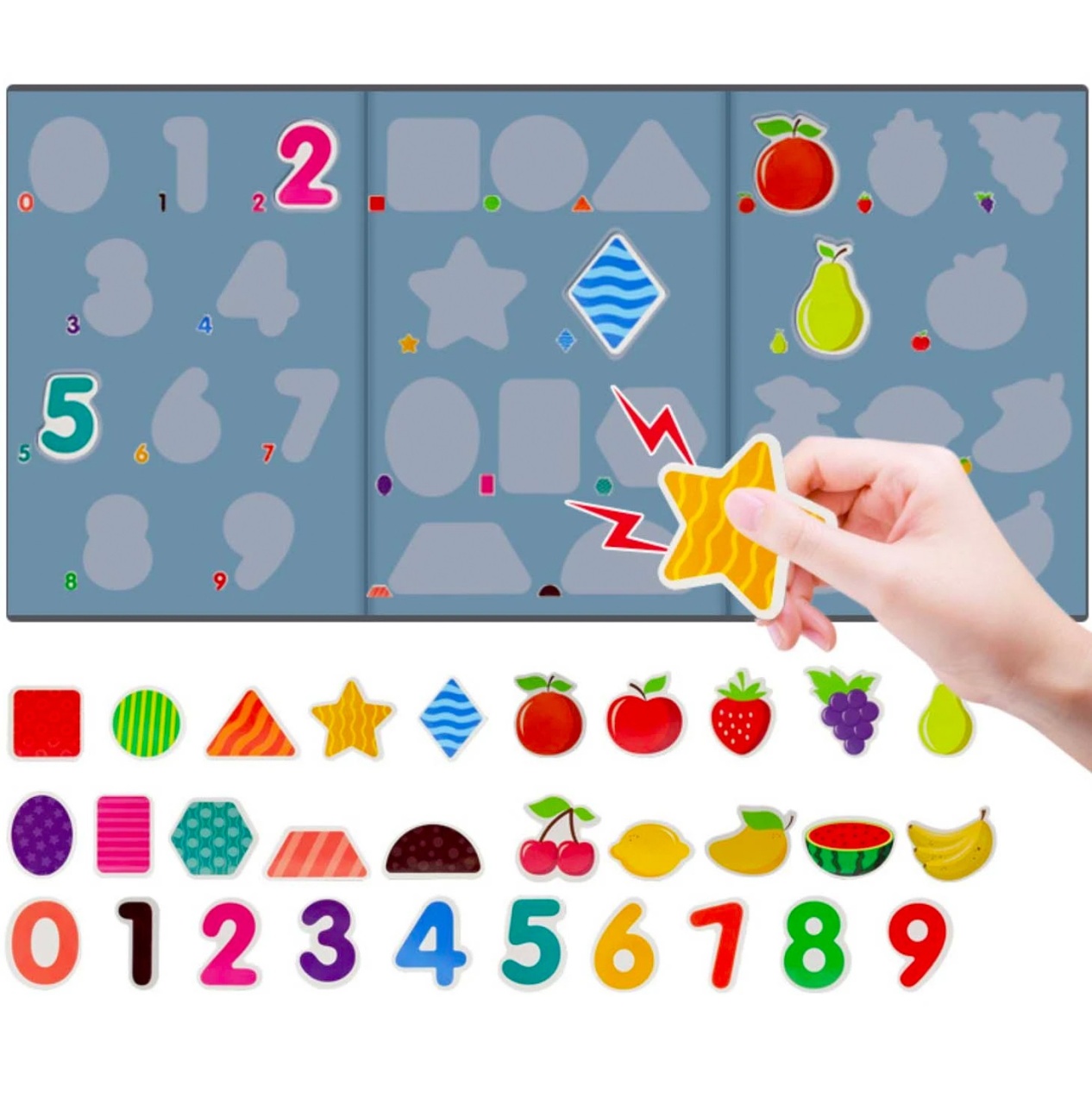 Joc Puzzle magnetic cifre si fructe Fancy Chartlet - 1 | YEO
