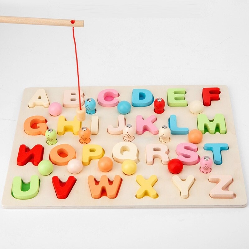 Joc tip Montessori 3 in 1, Fishing Beads, invata Literele - 2 | YEO