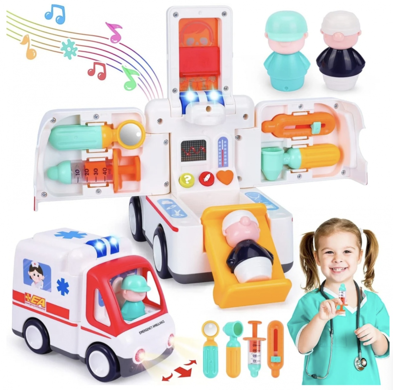 Jucarie Ambulanta Interactiva cu LuminI, Sunete si Accesorii - 1 | YEO