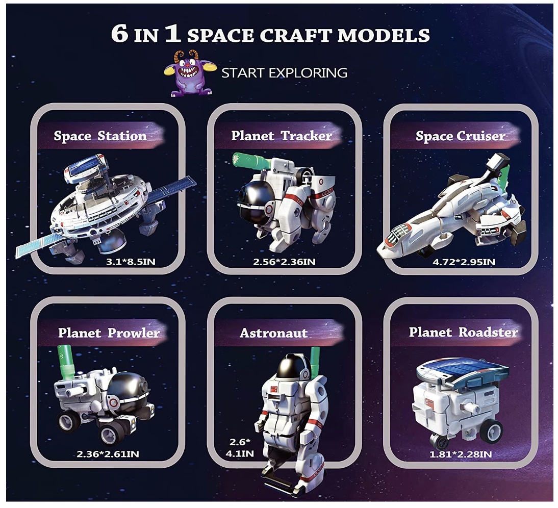 Kit solar 6 in 1 STEM de construit cu tematica flota Spatiului cosmic - 3 | YEO
