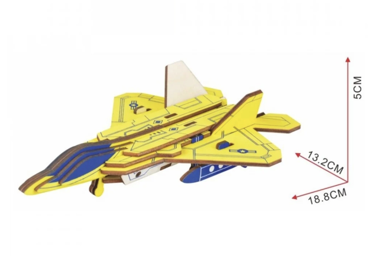 Macheta 3D din lemn Avion de lupta, 23 piese - 2 | YEO