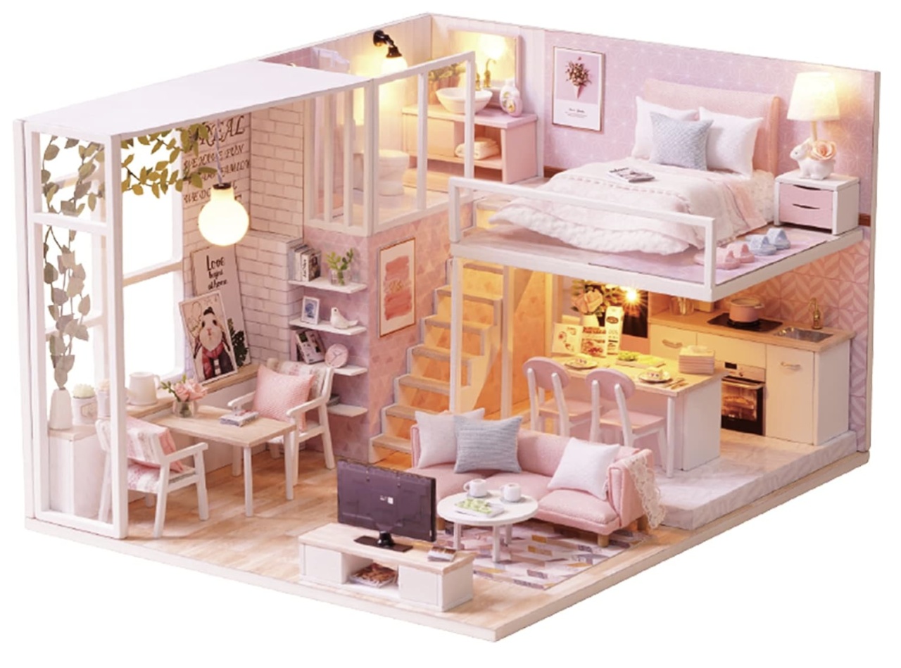 Macheta DIY mobilier casuta papusi Apartament Dream Loft scara 1:24