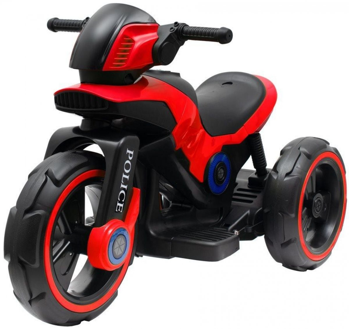 Motocicleta eléctrica pentru copii, doua motoare, acumulator 12V, cu muzica si lumini, rosu - 1 | YEO