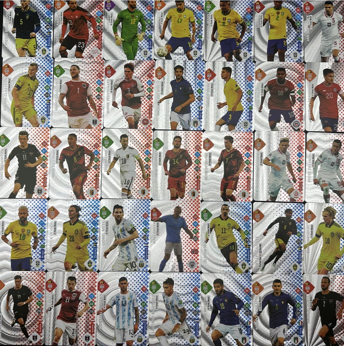 Set 55 cartonase argintii Fotbalisti - World Football Stars - 3 | YEO