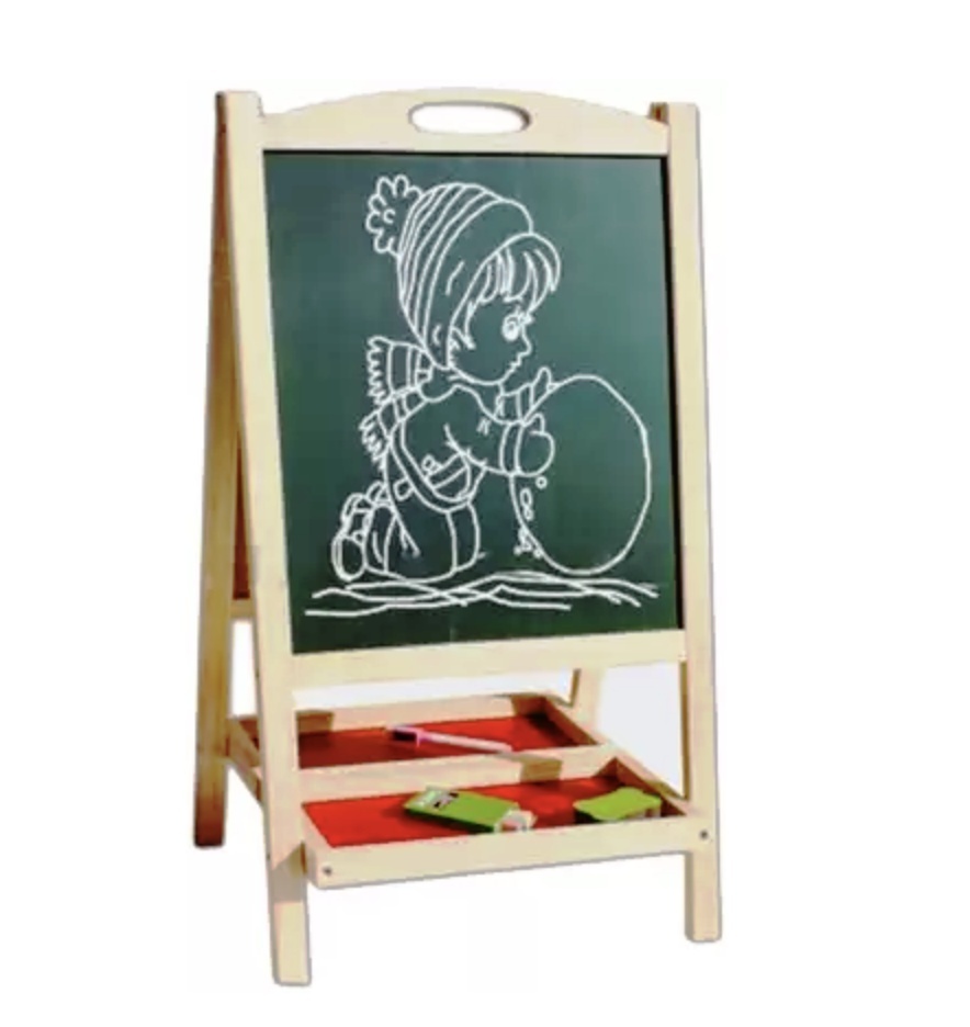Tabla Sevalet, Cu Doua Fete, cu abac si ceas, 70 cm, din lemn - 1 | YEO