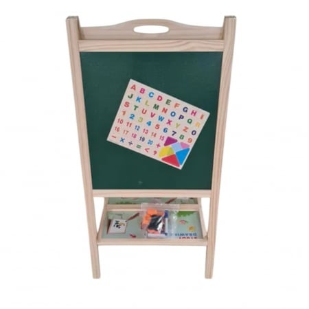 Tabla Sevalet, Cu Doua Fete, cu abac si ceas, D001, 80 cm, din lemn - 1 | YEO