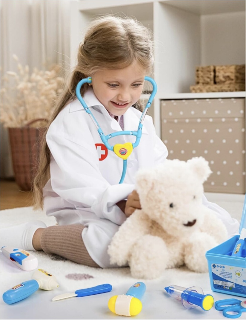 Trusa Micutului Medic, cu accesorii complete, bleu - 1 | YEO