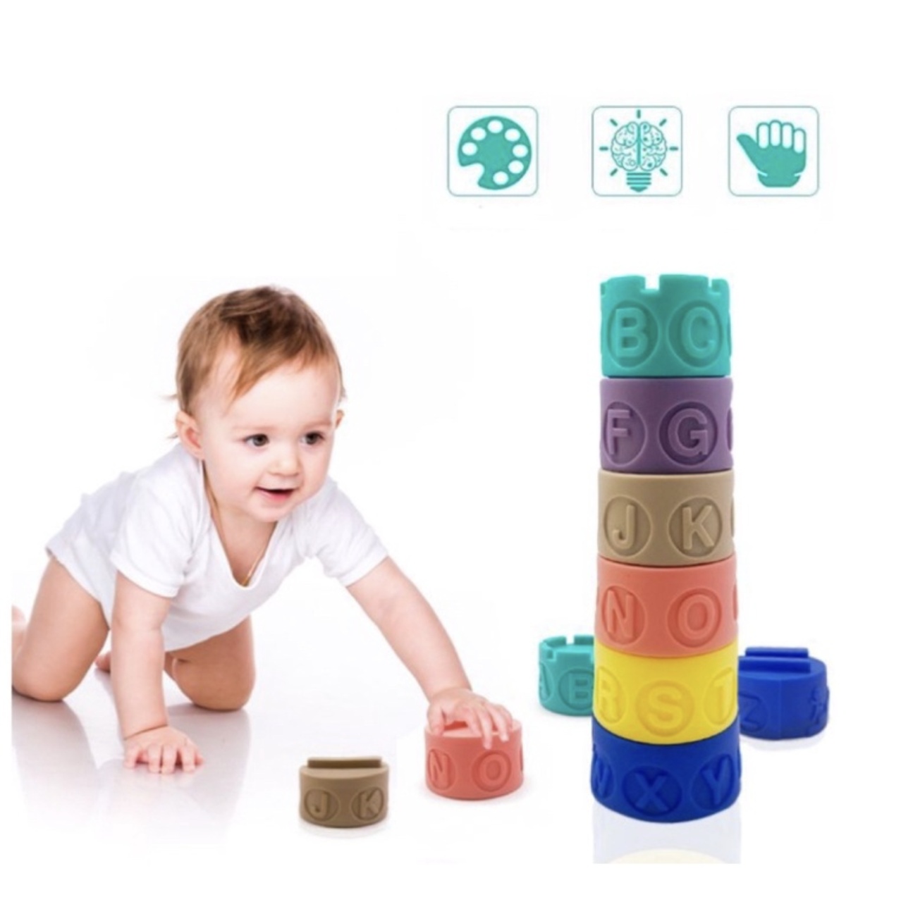 Turn din Cuburi Silicon pentru Bebelusi – cu Ratusca si Design Castel - 1 | YEO