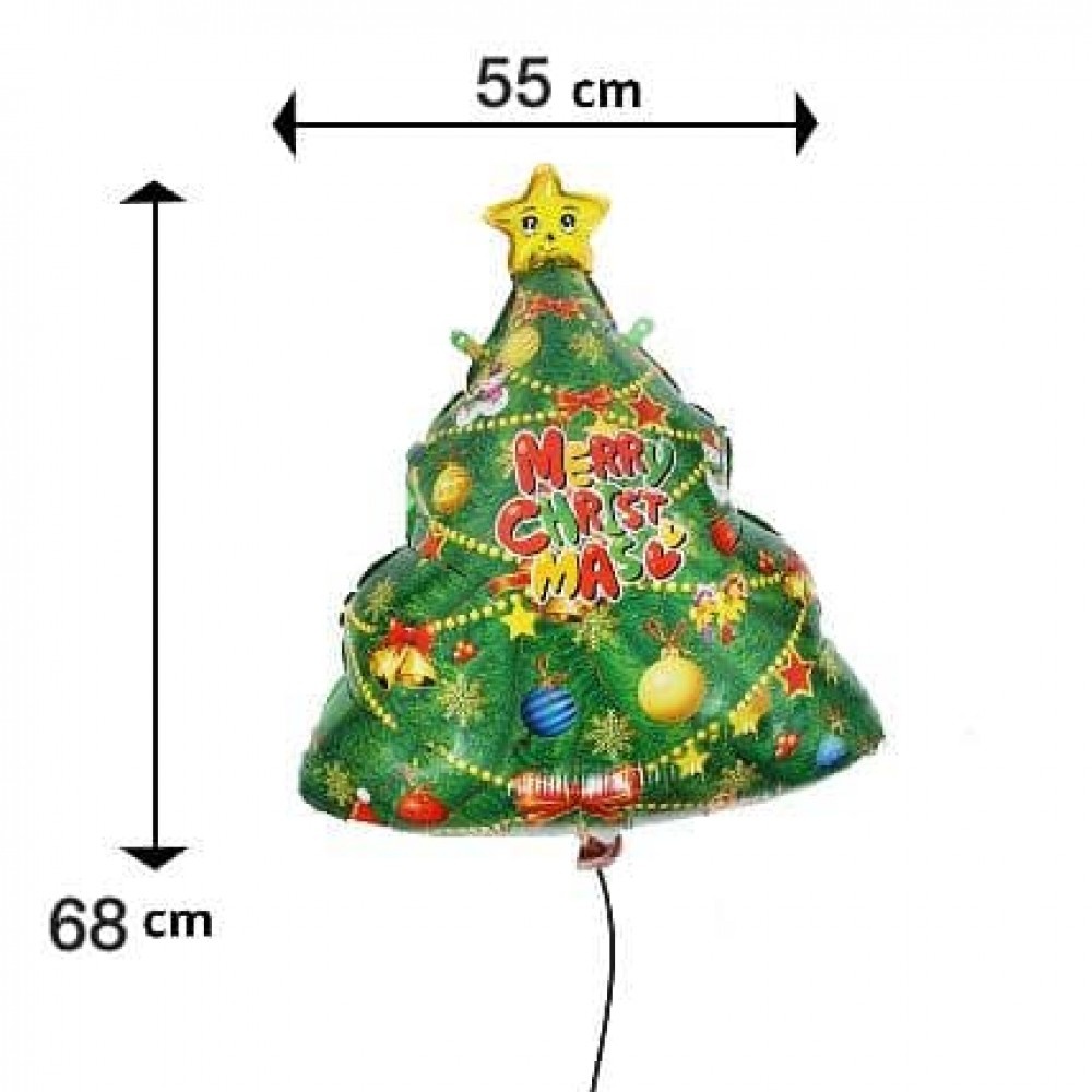 Balon din folie pentru petrecere Brad de Craciun 68 cm - 3 | YEO