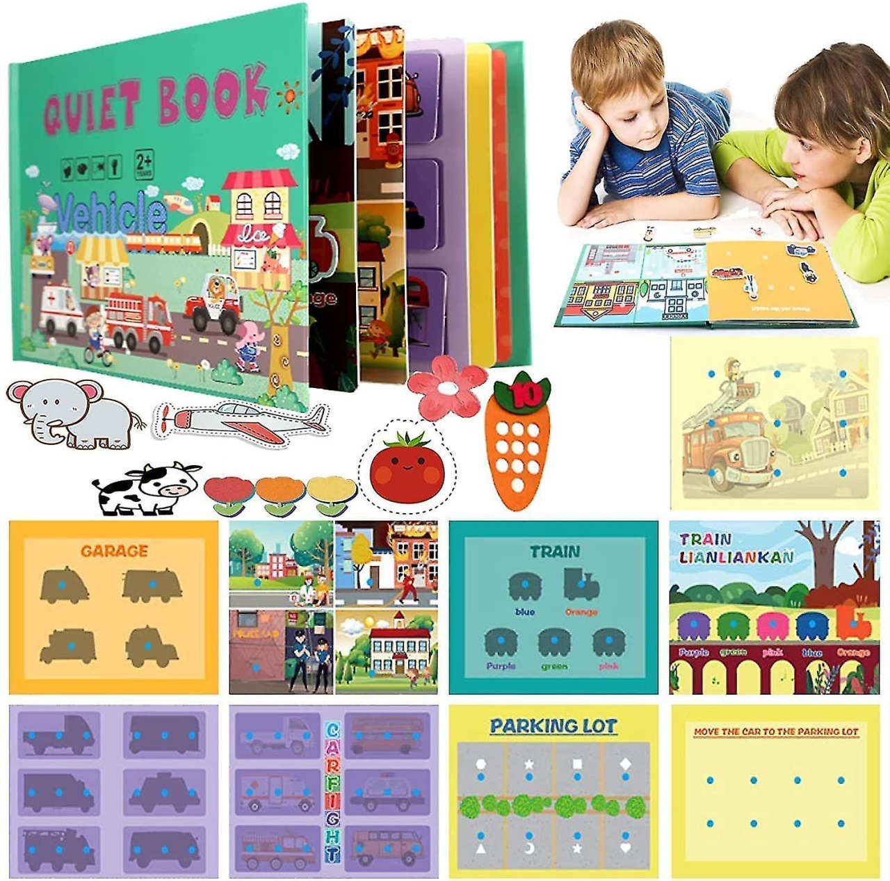 Carte cu activitati educative, Quiet Book Vehicule in Trafic - 3 | YEO