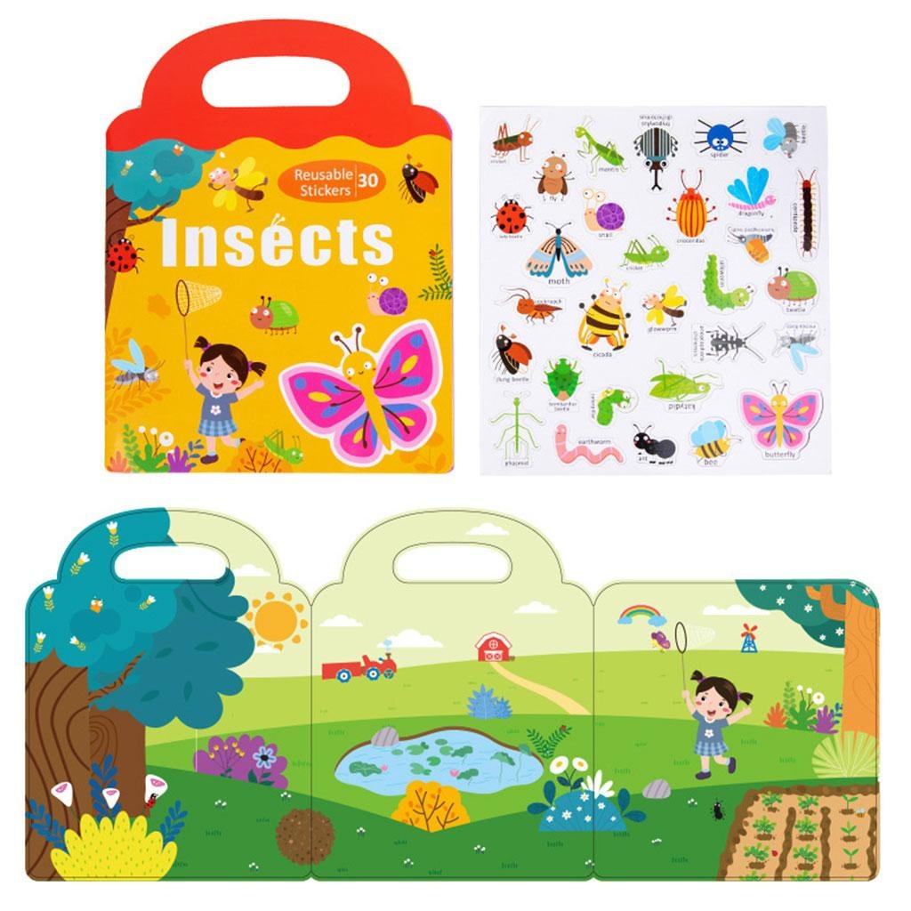 Carte magnetica cu 30 stickere reutilizabile, Insectele benefice si daunatoare