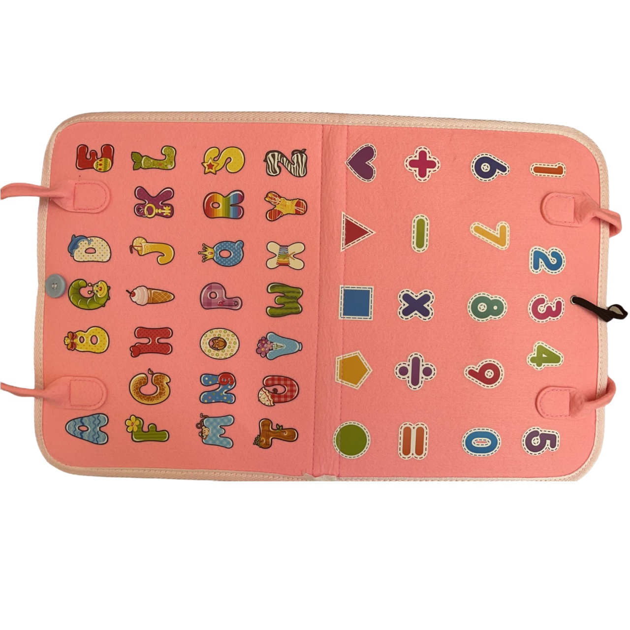 Carte senzoriala tip geanta, cu 16 activitati, 45x28 cm, din fetru, roz - 3 | YEO
