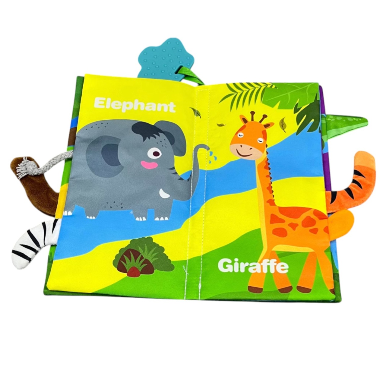 Carte textila senzoriala bebe, Animalele din Jungla - 2 | YEO