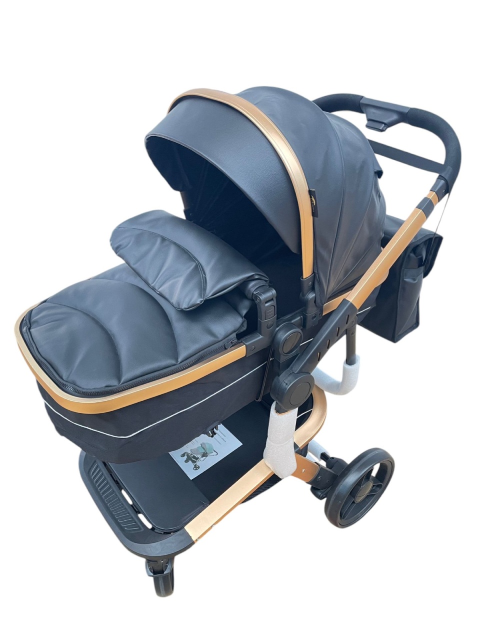 Carucior 2 in 1cu maner reversibil, transformabil landou-sport, 518 Negru - 2 | YEO