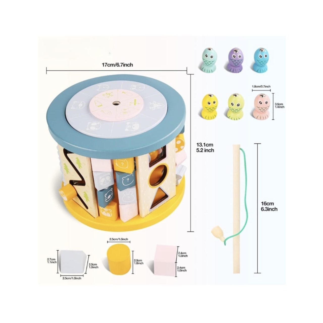 Cub Activitati Educativ Montessori 13 in 1, din lemn - 3 | YEO