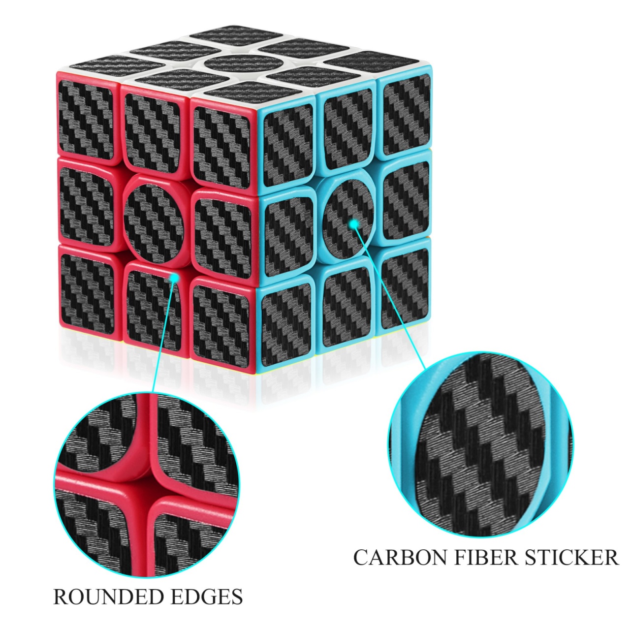 Cub mecanic 3x3x3 antistres, Carbon, Moyu, de viteza, Speedcube - 2 | YEO