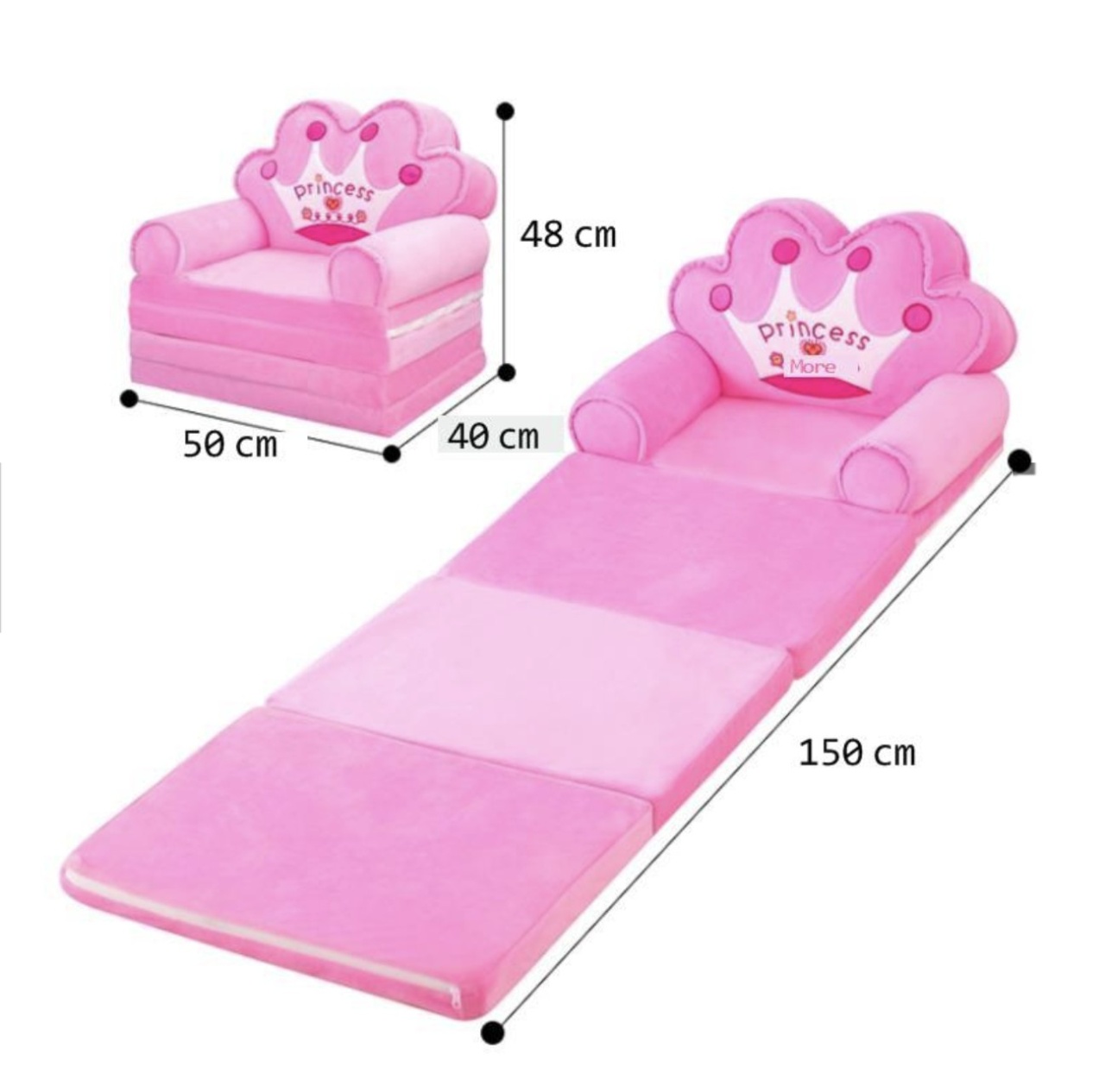 Fotoliu Tronul Printesei Roz, cu 4 placi, Extensibil la 150 cm - 2 | YEO