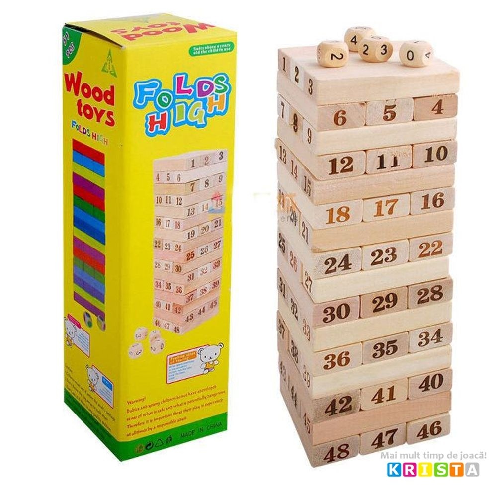 Joc Blocuri Tip Jenga Mare Natur - 3 | YEO