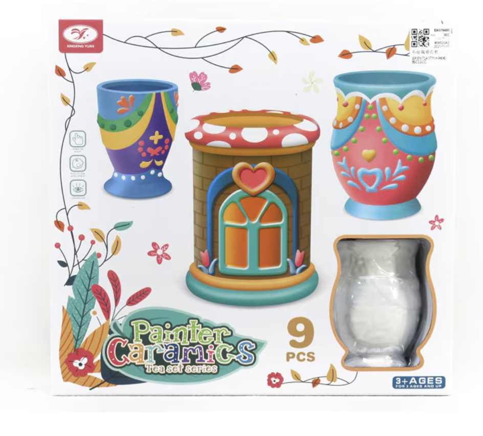Joc creativ de pictura pe ceramica, 9 piese - Set Creativ Vaze Ceramice - 2 | YEO