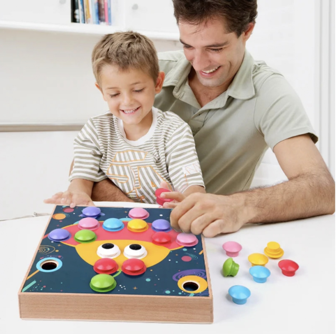 Joc Montessori Creative Mosaic Genius Art cu 8 Planse, din lemn - 1 | YEO