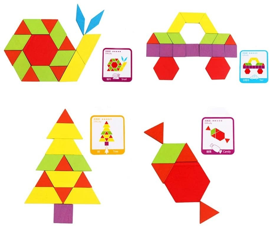 Joc Tangram cu 155 piese, din lemn - 4 | YEO