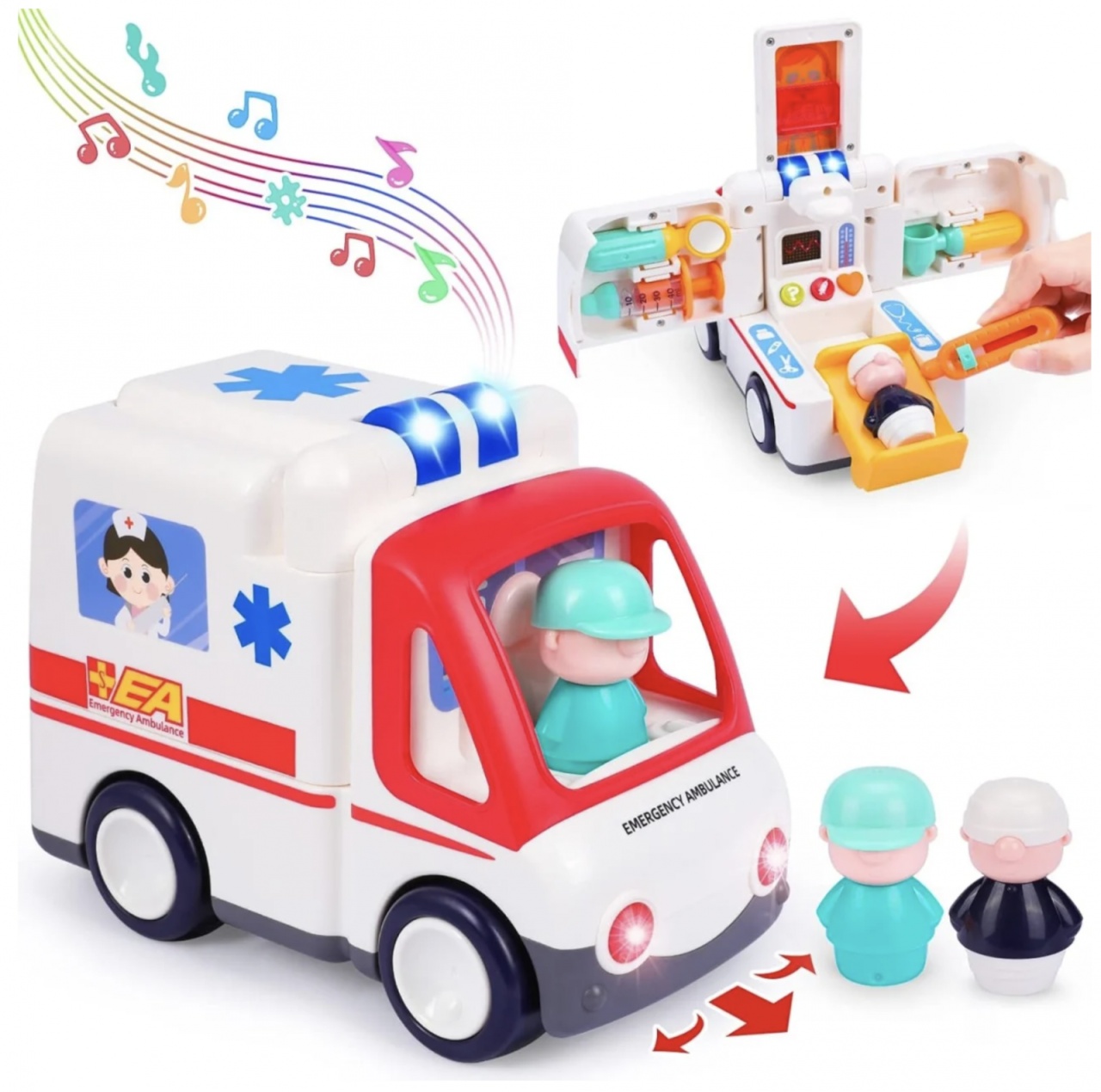 Jucarie Ambulanta Interactiva cu LuminI, Sunete si Accesorii