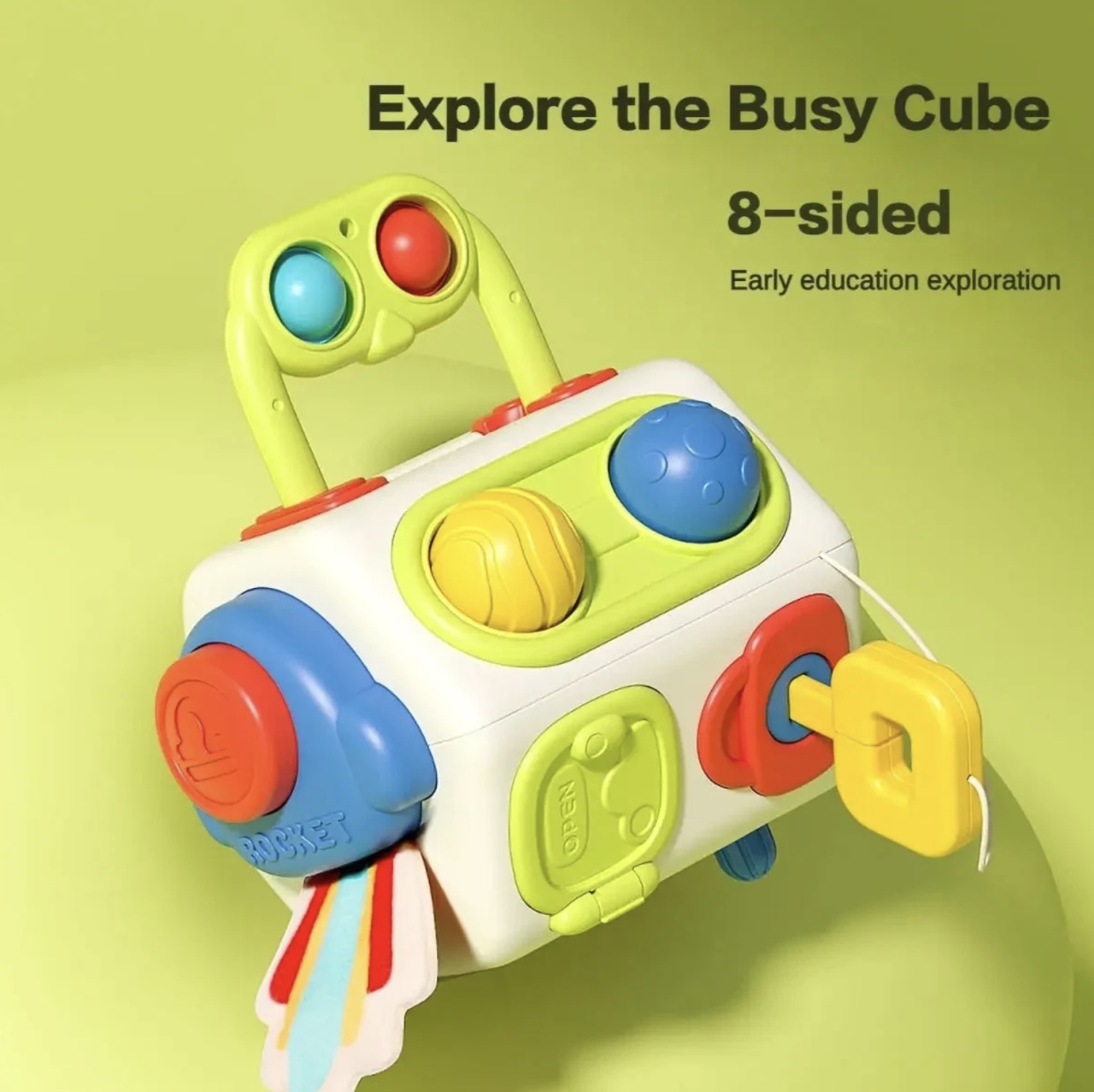 Jucarie interactiva cu 8 activitati pentru bebelusi, Busy Cylinder - 2 | YEO
