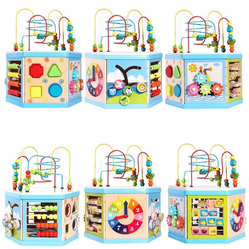 Jucarie Montessori 8 in 1 - Centru de activitati Hexagon - 2 | YEO