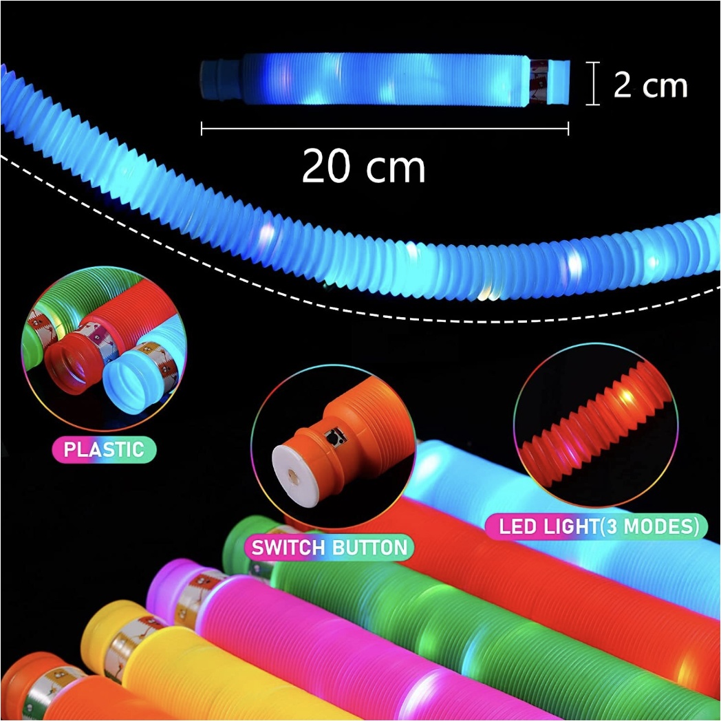 Jucarie senzoriala, antistres, Pop Tubes cu lumini LED - 4 | YEO