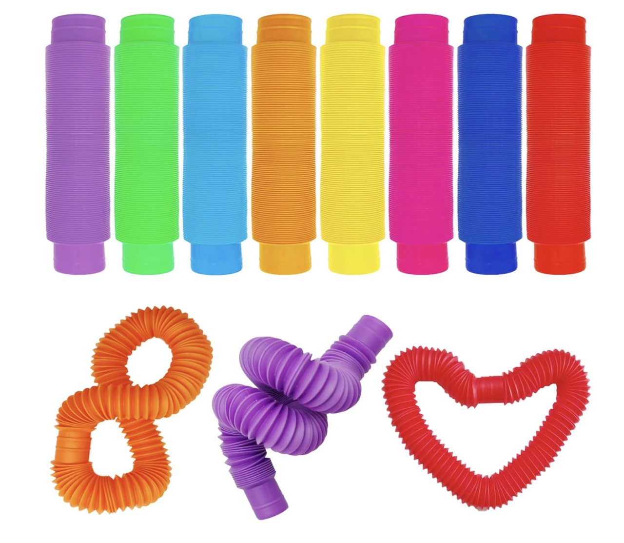 Jucarie senzoriala, antistres, Pop Tubes Mari, 3 cm grosime - 1 | YEO