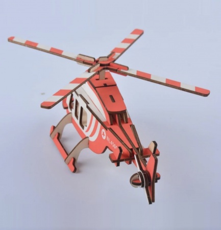 Macheta 3D din lemn Elicopter, 30 piese - 1 | YEO