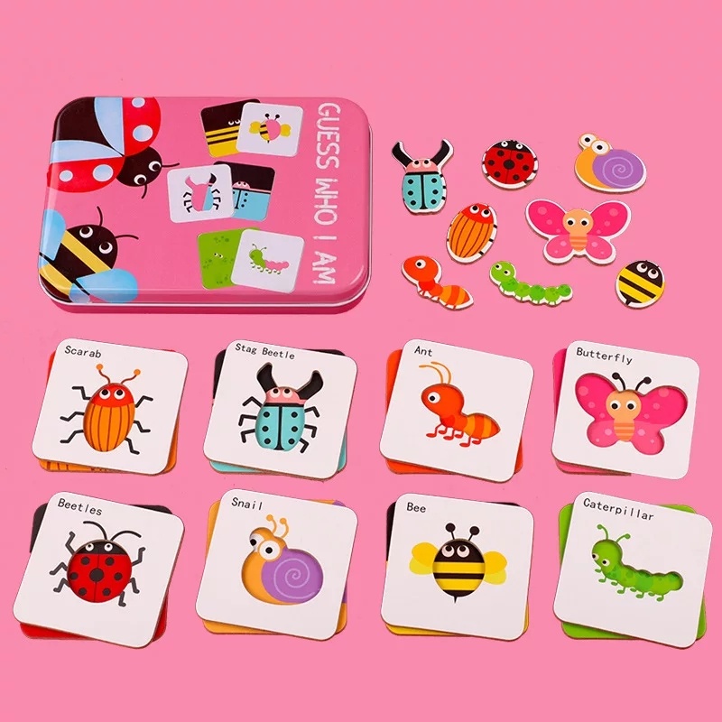 Puzzle si sabloane Insectele - Ghici cine sunt?, in cutie metalica - 2 | YEO