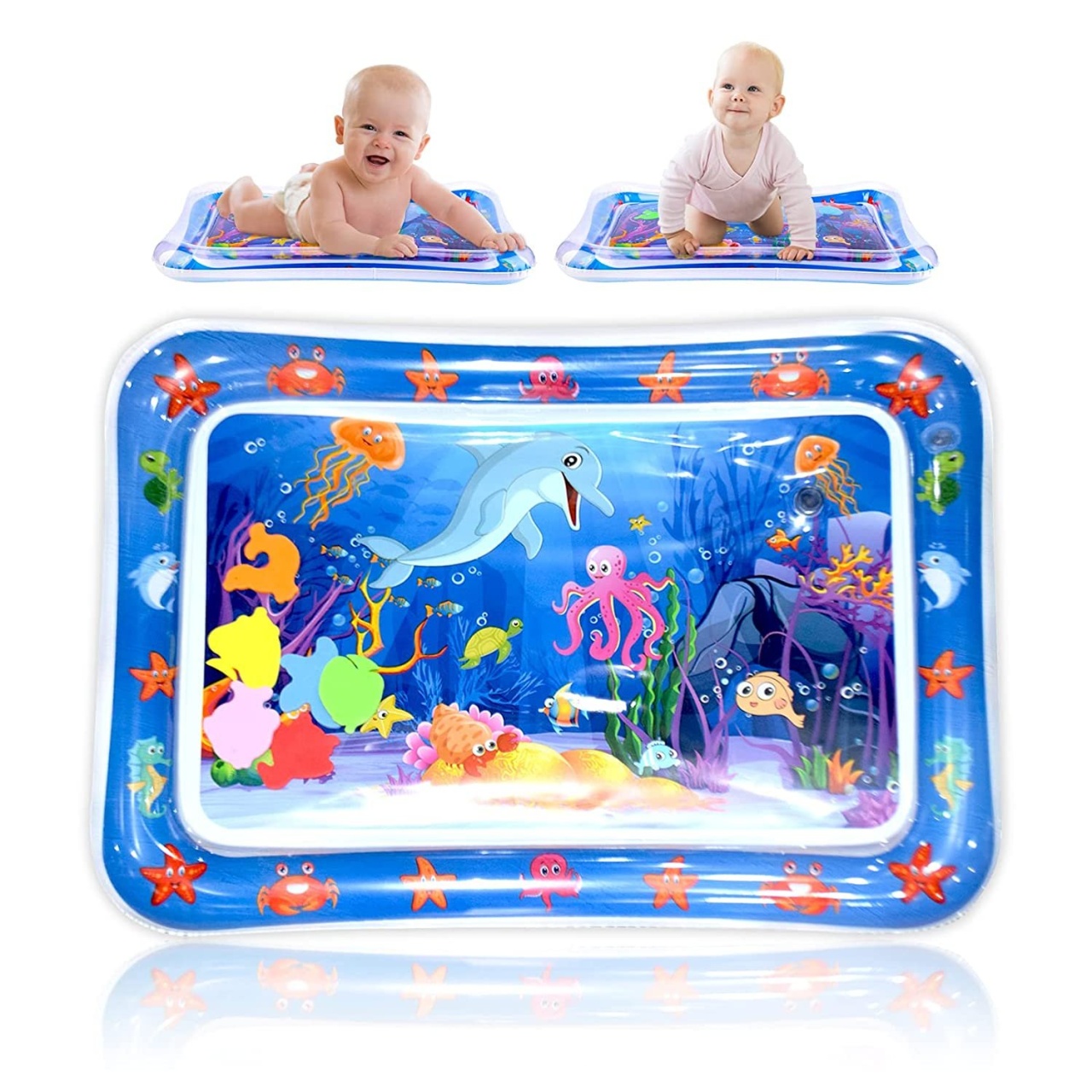 Saltea cu apa pentru bebelusi 70 x 50 cm - Delfinul si caracatita - 1 | YEO