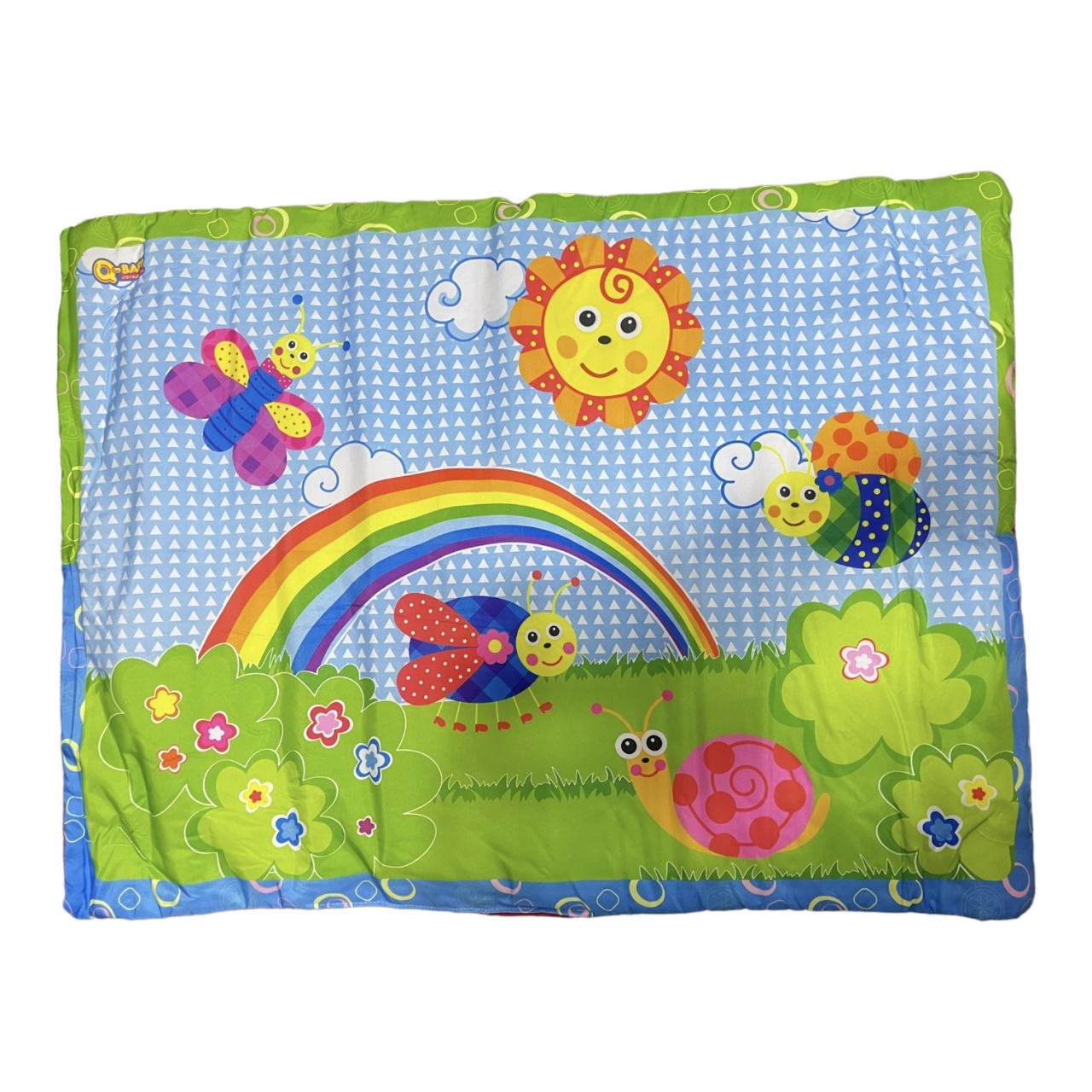 Saltea de joaca pentru bebelusi, Curcubeu si insecte vesele, 92 x 60 cm - 1 | YEO