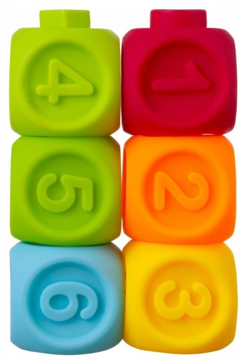 Set 6 cuburi cuplabile, cu cifre, pentru dentitie sau baita - 1 | YEO