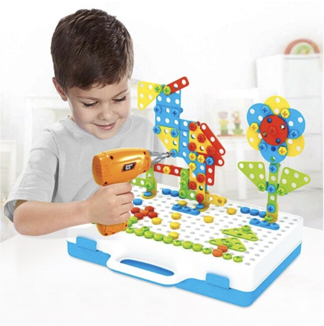 Set constructie copii cu 237 piese si bormasina cu baterii - 1 | YEO