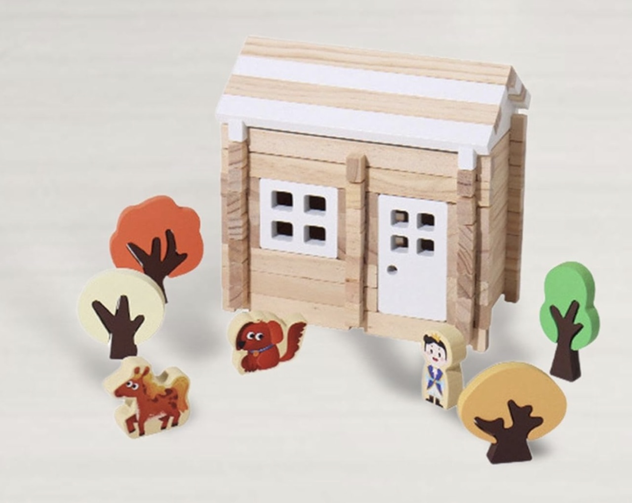 Set de constructie Casuta din padure, 75 piese, din lemn - 3 | YEO