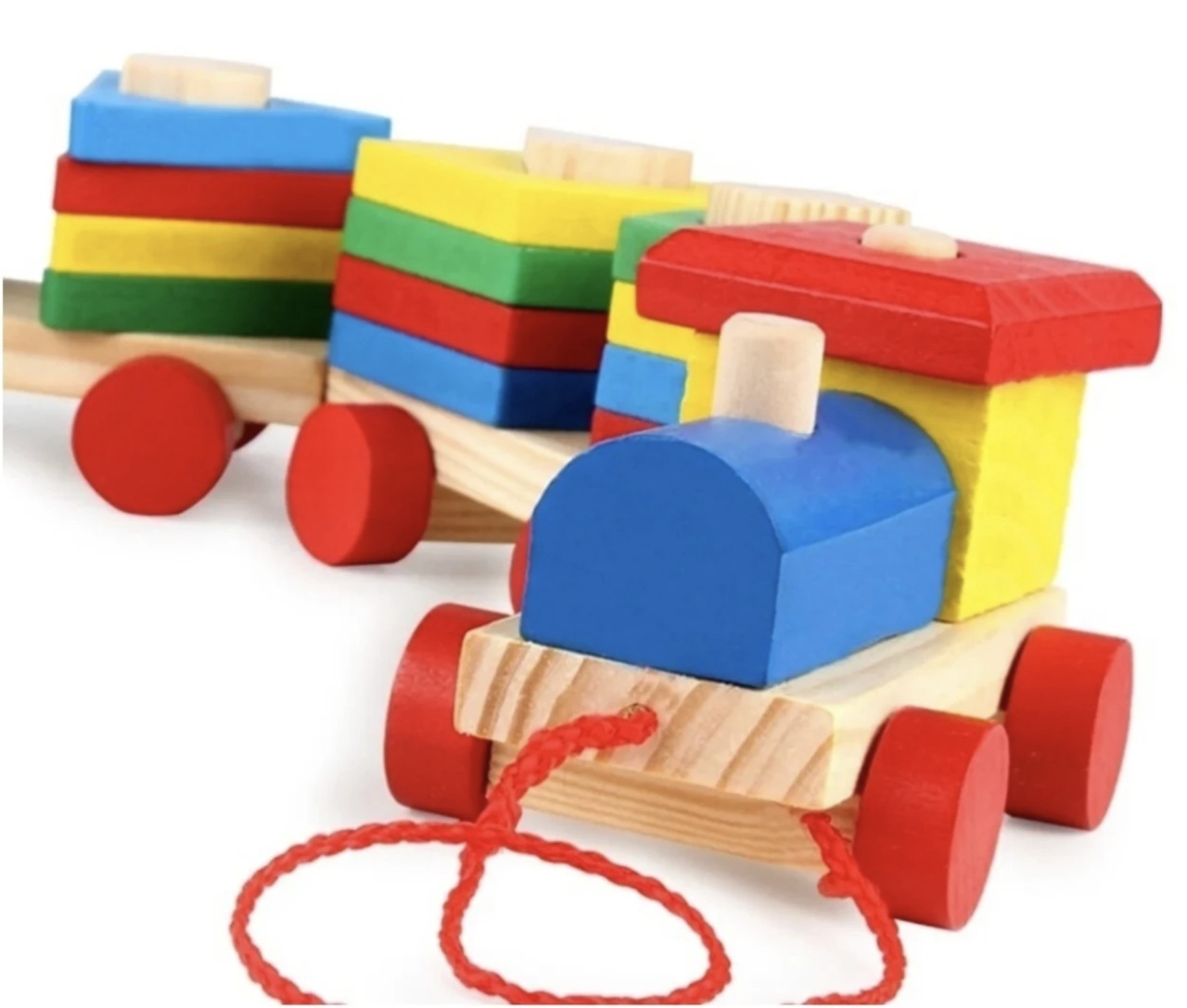 Trenulet de tras, cu sortator – Happy Train, 19 Forme Geometrice, din lemn - 3 | YEO