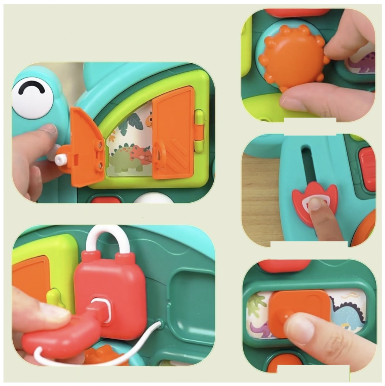 Busy Board cu 12 activitati pentru bebe – Dinozaur - 1 | YEO