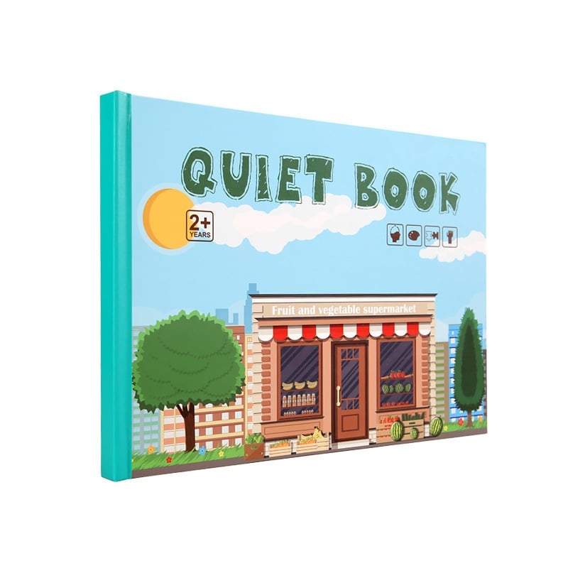 Carte cu activitati educative, Quiet Book Aprozarul de legume si fructe - 2 | YEO