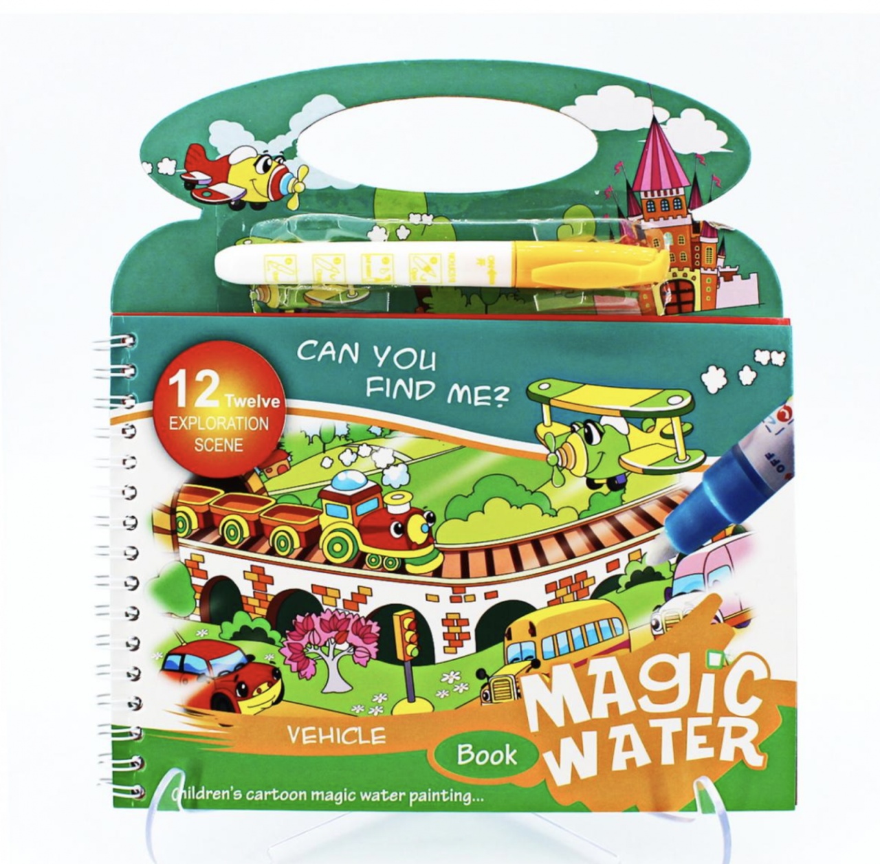 Carte de colorat cu apa Magic Water Book Vehicule