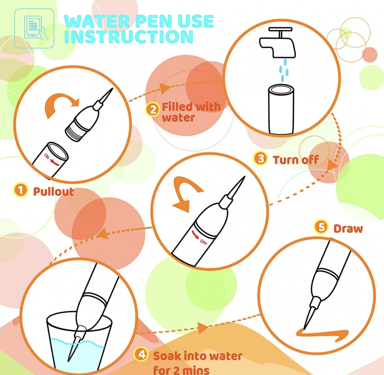 Carte de colorat cu apa Magic Water Book Vehicule - 3 | YEO