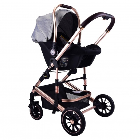 Carucior 3 in 1 transformabil, reversibil, pliabil, F6 Luxury Gri - 3 | YEO