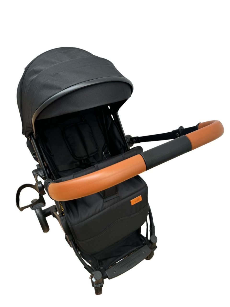 Carucior sport, cu maner reversibil, suspensii pe cadru, pliabil si troler, C1 Negru - 3 | YEO