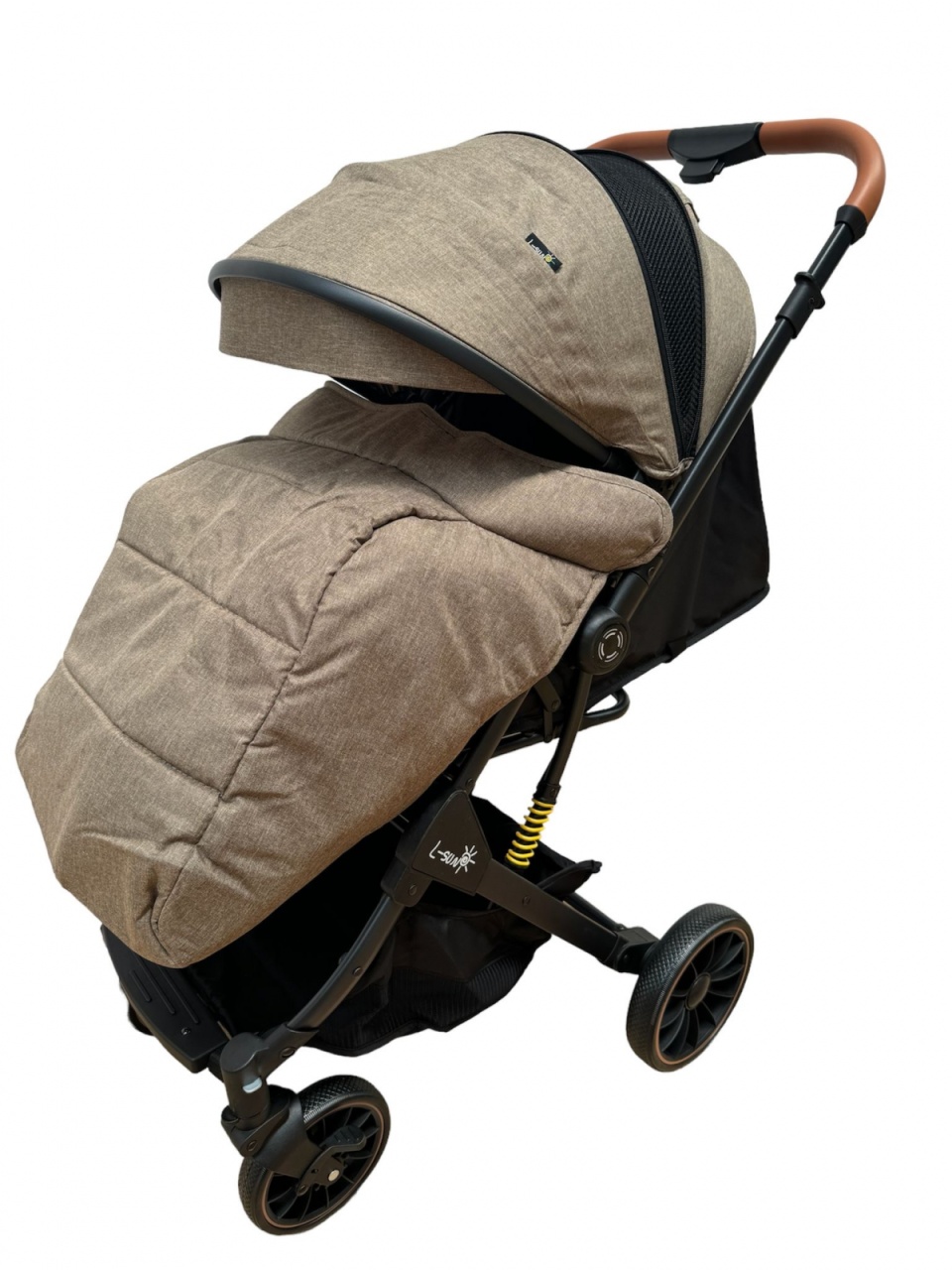 Carucior sport, cu maner reversibil, suspensii pe cadru, pliabil si troler, C1 Crem - 2 | YEO